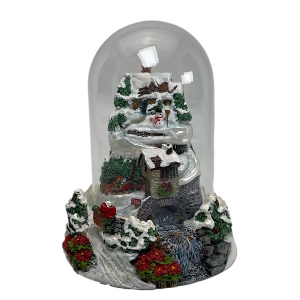 Christmas Bridge Cottage Limited Edition Domed Sculpture
